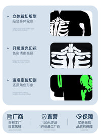 万圣节cos服夜光骷髅连体衣荧光骨架紧身衣黑袍死神搞怪表演服饰