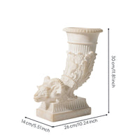 Sheep Head Vase Carved Curved Form Vase Sculptural Sculpture for Home Stylists, Mantel, Bookshelf