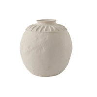 Ceramic Vase Ribbed Tabletop Vase Textured for Entryway
