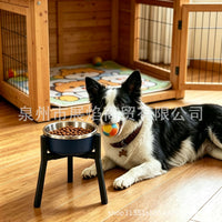 Adjustable Dog Bowl Stand for Large Dogs, Raised Pet Food and Water Bowl Holder, Iron