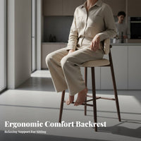 Upholstered High Stool with Low Spine Support Modern and Design Counter Chair Sturdy Construction Contouredd Spine Supportrest