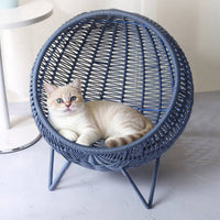 Cat Hammock Bed Semi-Enclosed Cat Hammock Woven Pet Lounging Piece for Cats