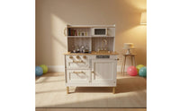 Wooden Play Kitchen Compact Pretend Play Kitchen Small for Kids, Young Children, Playroom, Nursery