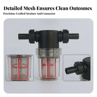 Pressure Washer Sediment Inline Water Filter Clear Cup Hose Strainer Barbed Coupling Connection Transparent Chamber Suitable for Car Wash Pump Equipment