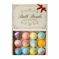 12 Pieces Pastel Bath Fizz Gift Box Two-Tone Gift Set Bath Bombs