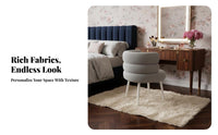 Plush Seashell Chair Shell-Shaped spinerest Upholstered Rolling Chair for Bedroom