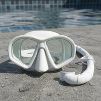 Tempered Glass Snorkel Mask Adjustable Straps Water Sports Gear Anti-Leak Design