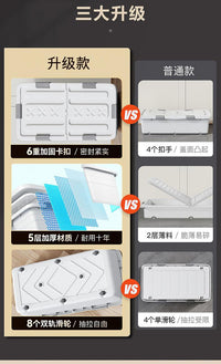 床底收纳箱床下扁平被子鞋子衣服玩具带轮抽屉式收纳盒塑料整理箱 升级款一米【长101宽50高29厘米】带轮
