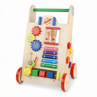 Wooden Baby Push Stroller Develops Movement Skills Toddler Learning Vehicle
