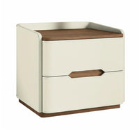 2-Drawer Nightstand Minimalist Design 2-Drawer Leather-Wrapped Side Table