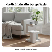 Sculptural Side Table Nordic design Nightstand Abstract Form for Bedroom, Adults