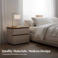 Two-Drawer Night Cabinet Sturdy Structure Bedside Table Wear-Resistant Finish