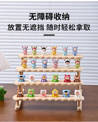 Solid Wood Step Display Stand for Figurines and Jewelry