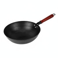 Uncoated Cast Iron Wok Handmade Cast Iron Wok Nonstick Kitchen Cookware for Open