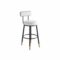 Upholstered High Stool with Low Support Nordic Design Bar-Height Chair Minimalist Design Stable Base for Kitchen Island