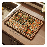 Diatomaceous Mineral Mat Easy to Clean Diatomaceous Mineral Sink Mat Non-Slip Absorbent Stone Pad for Dining Table, RV