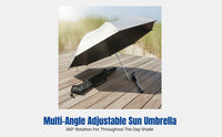 1 Piece Portable Beach Chair Umbrella 360° Rotating Camping Shade Outdoor Sun Shelter UV Safe Material Adjustable Function Suitable for Fishing Hiking Beach