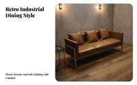 Comfortable Upholstery Industrial Aesthetic Dining Booth Set Sturdy Construction Retro Pub Table Set Heavy Duty Retro Restaurant Table and Sofa High-Density Foam for Bar Owners, Hospitality Managers, Cafe, Lounge, Rooftop Terrace, Bakery
