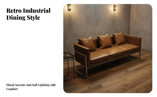 Comfortable Upholstery Industrial Aesthetic Dining Booth Set Sturdy Construction Retro Pub Table Set Heavy Duty Retro Restaurant Table and Sofa High-Density Foam for Bar Owners, Hospitality Managers, Cafe, Lounge, Rooftop Terrace, Bakery