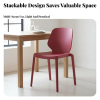 Armless Stackable Chair Thickened Design Stackable Monobloc Chair Ergonomic Backrest Single-Piece Moldinging for Families, Cafe
