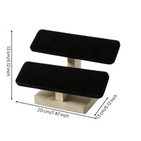 Jewelry Stand with Wood Base Tabletop Watch Display Stand Bangle Organizer Compact Storage Rack Sleek for Retailers