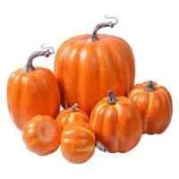 7 Pieces Pumpkin Decorations Lightweight Fake Pumpkins Halloween for Mantel
