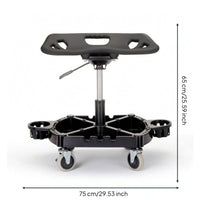 Adjustable Rolling Shop Stool Ergonomic Repair Specialist Stool with Wheels Heavy Duty for Mechanics, Vehicle Finishers, Auto Repair