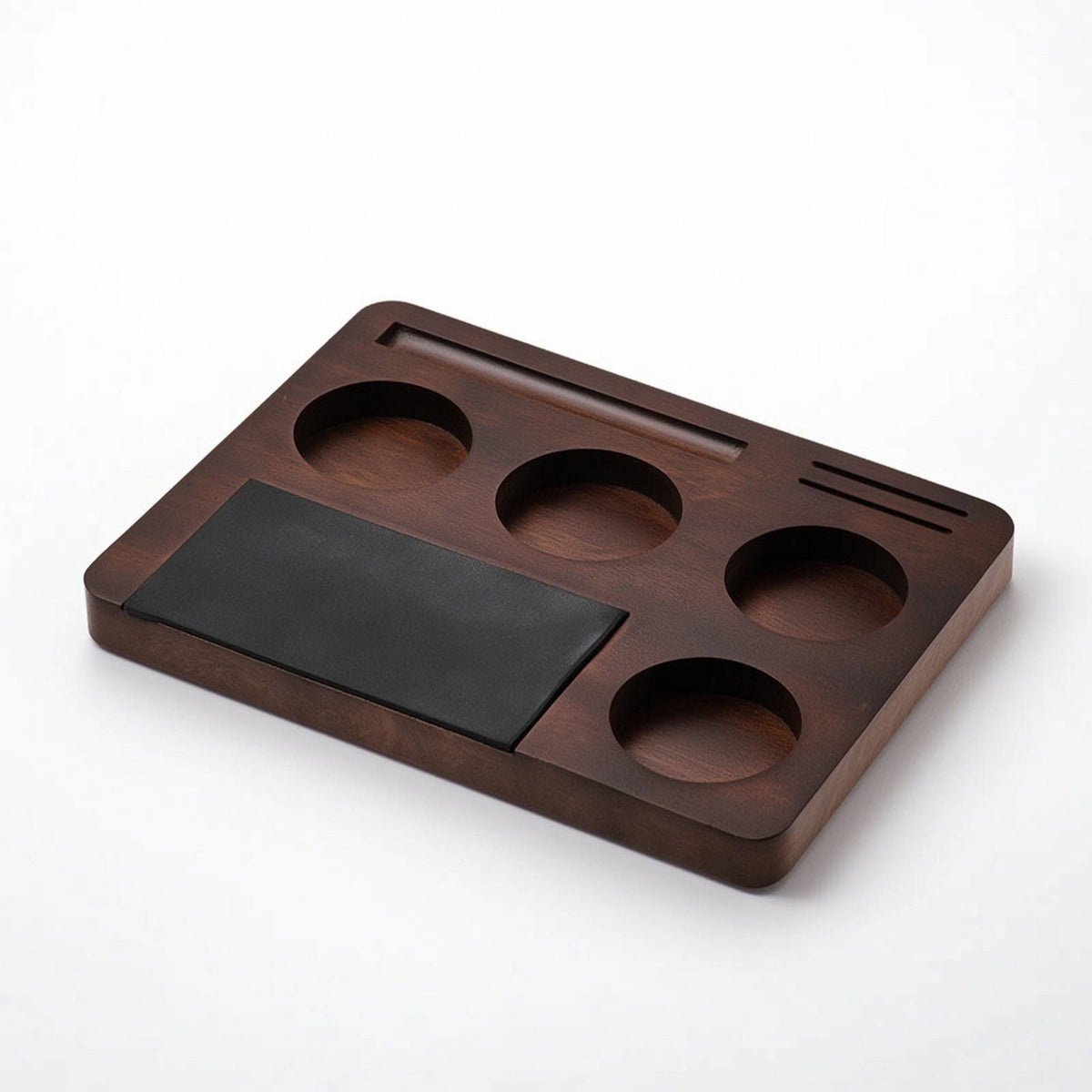 Espresso Station Base Wood Storage Board Compact Coffee Tool Organizer for Baristas