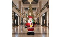 Santa with Candy Cane Upright Inflatable Santa with Candy Cane Yard Decoration Standing Holiday Decor Easy Setup