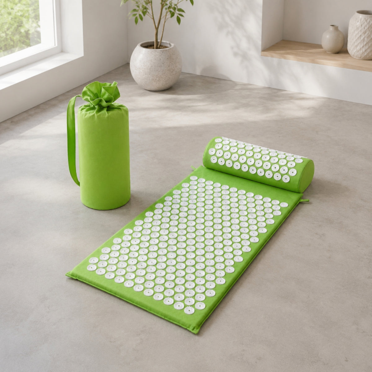 3 Pieces Portable Acupressure Mat and Pillow Set Cushioned Acupuncture Massage Mat Thick for Home, Floor