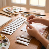 24 Pieces Refillable Empty Aluminum Paint Tubes Squeezable Paint Tubes with Caps Leakproof Long-Lasting for Artists, Painters, Art Studio, Travel