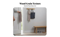 No-Drill Installation Multipeg Wooden Bar sturdy Wood Construction wall surface Hanger Space-Saving Coat Rack Functional Decor for homeowners, Office Workers, Entryway, Hallway, Behind Door, Dorm Room