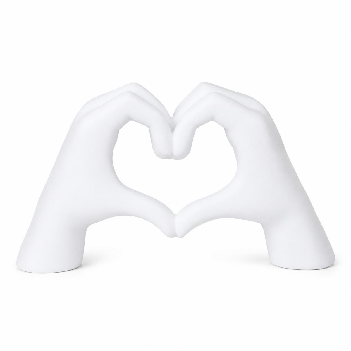 Heart-Shaped Jewelry Stand Painted Finish Resin Jewelry Display Stand Hand Heart Sculpture Smooth Hand Love Sign Statue Solid