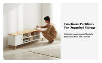 Nordic Theme TV Cabinet Space-Saving Contemporary Television Stand Versatile Modern Media Console for Apartment, Bedroom