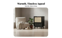 Illuminated Rattan End Table Japanese design Design Bedside Cabinet for Students