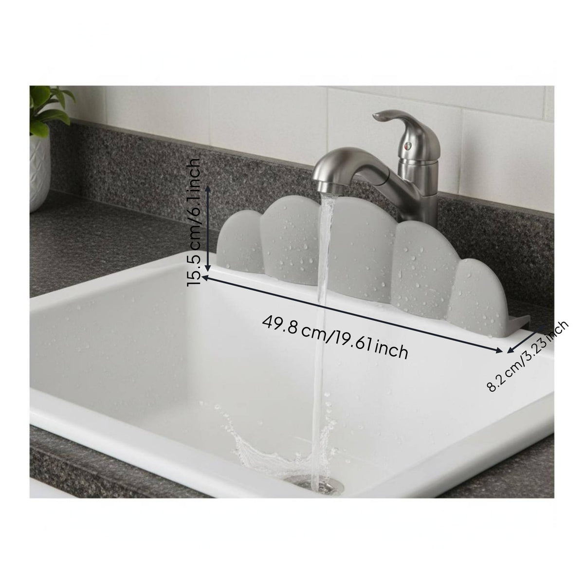 Silicone Sink Splash Guard Odorless Puffy Shaped Water Barrier for Bathroom