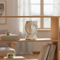 Sculptural Face Planter Tabletop Head Planter Unique Face Flower Pot Cute for Desk, Shelf, Entry Table