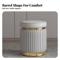 Round Upholstered Stool Light Luxury Design Vanity Seat Nordic Minimalist design