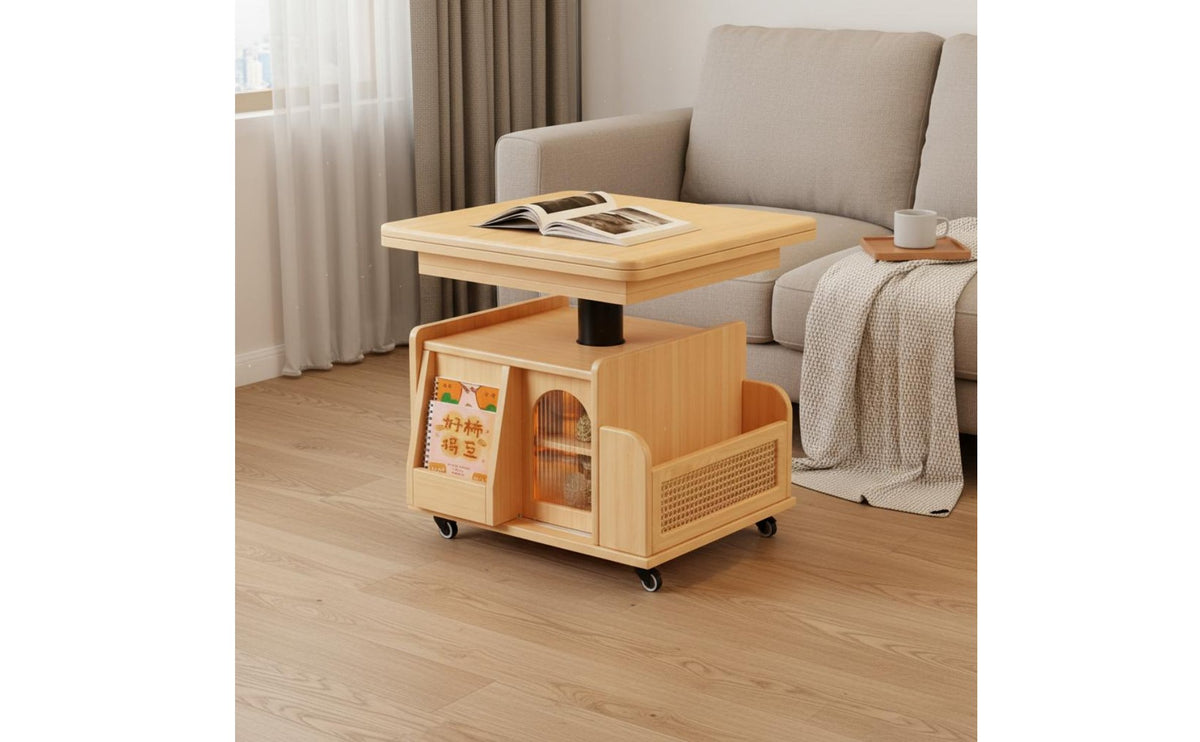 Multifunctional Mobile Folding Coffee Table Space Saving Convertible Coffee Dining Table for Small Apartment Dwellers
