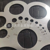 皮具切割角尺A2 不锈钢圆尺 手工皮革工具R定规圆弧尺子角度尺