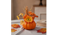Pumpkin with Faux Leaves Harvest Fake Pumpkins Compact Decoration for Thanksgiving