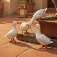 3 Pieces Waterfowl Decoration Set White Outdoor Decoration Easy to Use