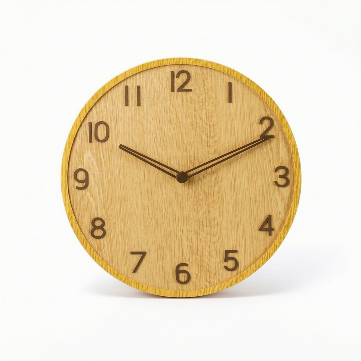 Clock with 3D Numerals Easy-to-Read Frameless Wall Clock Sleek for Bedroom