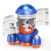 Astronaut Space Rocket Toy Vehicle, Disassemblable, ABS, Inertia, for Kids 4-6