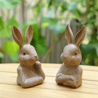 Rabbit Figurine Hand-Finished Bunny Figurine Rabbit Ornament Farmhouse Tabletop Ornament Easter for Decorators, Shelf