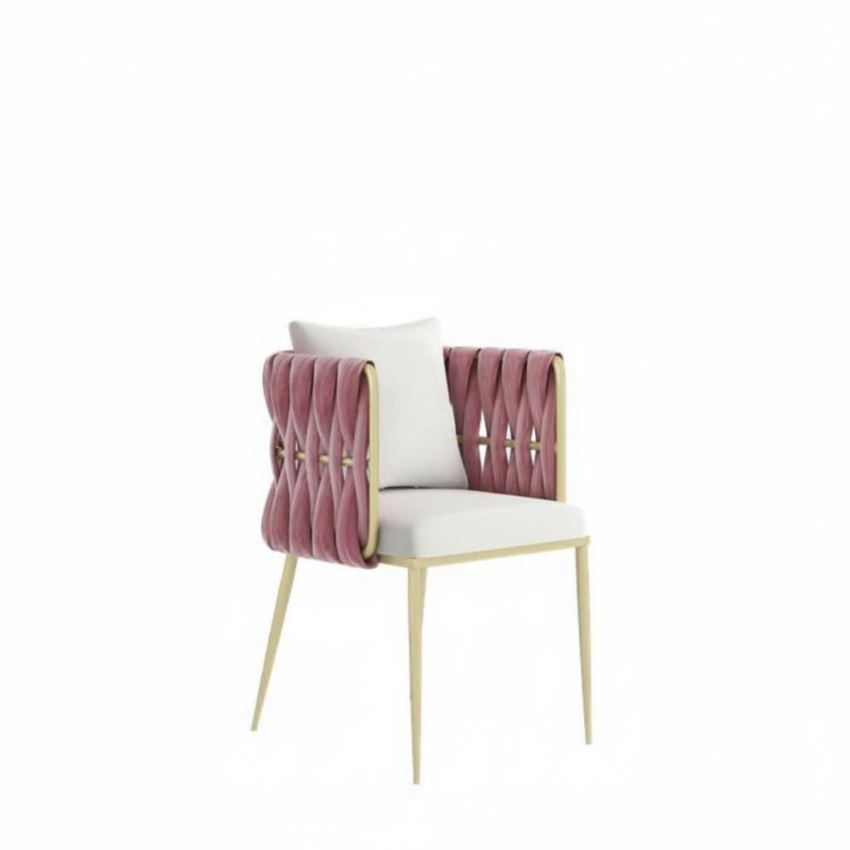 Scalloped Back Seat Soft and Comfortable Woven Back Armchair for Bedroom, Adults