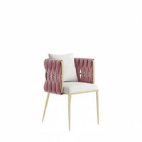 Scalloped Back Seat Soft and Comfortable Woven Back Armchair for Bedroom, Adults