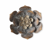 Floral Wall Art Decor Distressed Sculpture with Layered Petals Antique-Wall Decor Flower for Entryway