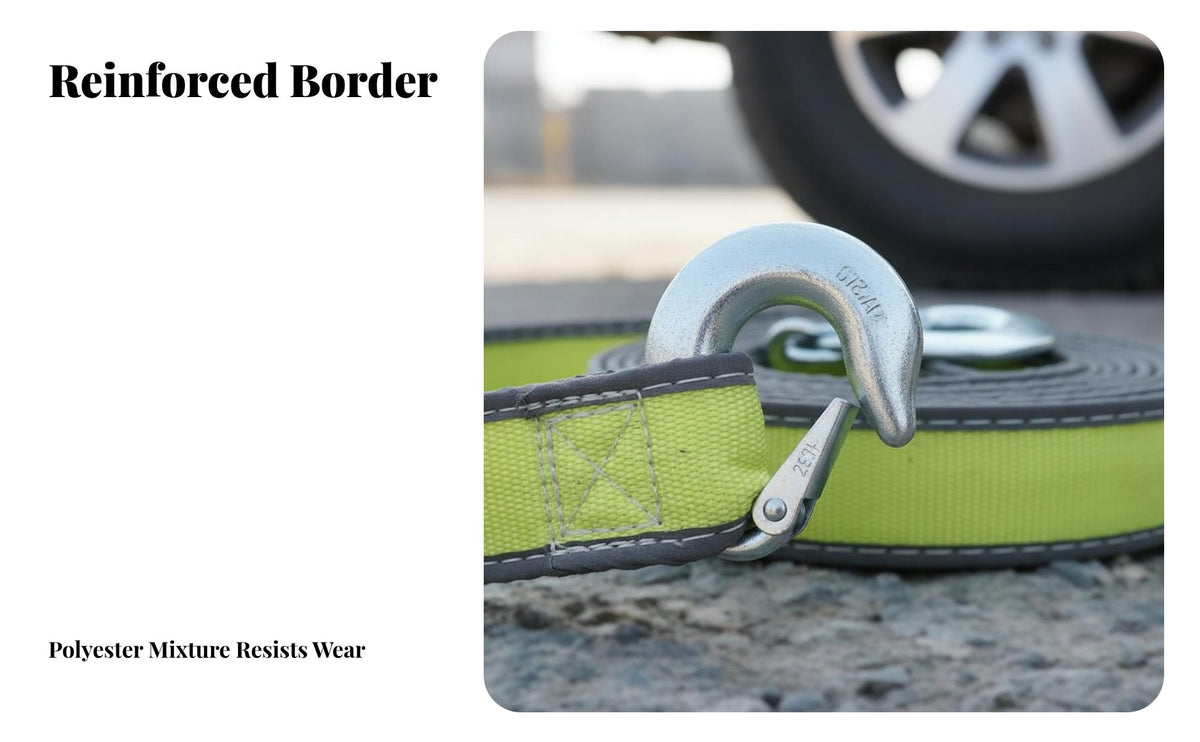 Heavy Duty Tow Strap with S Long-Lasting and Strap Set High Break Strength Towing Equipment for Trail-Highway Enthusiasts, Car Owners, Drivers, Roadside Assistance, Mudding, Trail Riding
