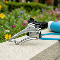 Two-pullPull Front Derailleur with Clamp Collar Triple Clamp-on Front Derailleur Adjustable Bike Part Compatible for Commuters
